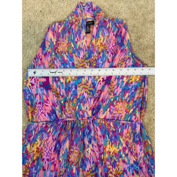 Aqua Women's Multicolor Sleeveless Lightweight Wrap Dress Tie Waist w/Pockets XS - Picture 8 of 13